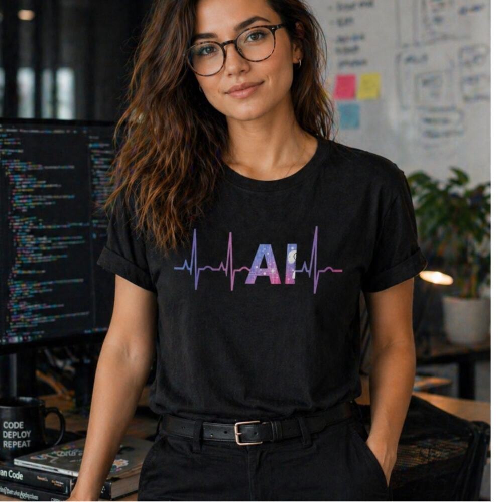 AI Pulse Novelty T-Shirt Black Size XXL NWT